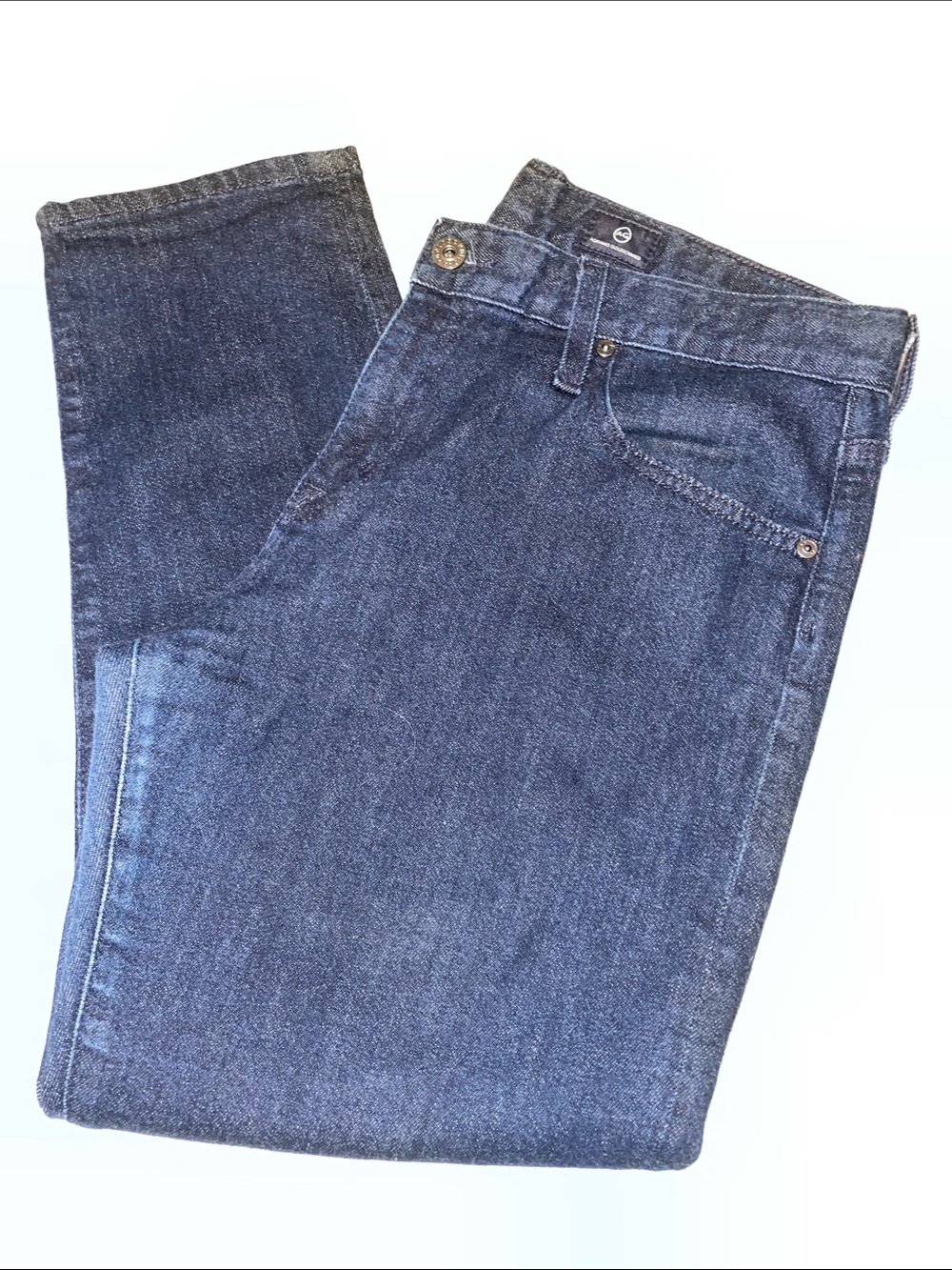 Ag Adriano Goldschmied Dark Blue Denim Ex-Boyfriend Sloucy Slim Jeans. 31R